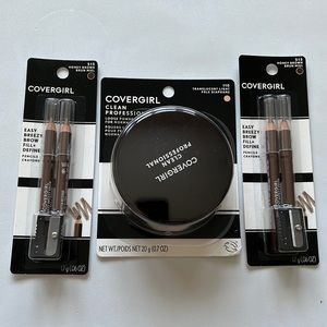 Lot of 3 Cover Girl: 1 Loose Powder and 2 Brow Pencils
